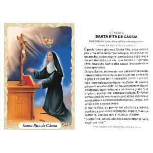 OG14076P100 - Oração Santa Rita de Cássia c/ 100un. - 9,5x6,5cm