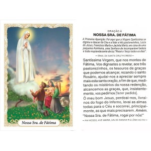 OP14013P100 - Oração N. Sra. De Fátima c/ 100un. - 6x4cm