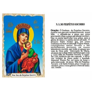 OP14036P100 - Oração N. Sra. Do Perpétuo Socorro c/ 100un. - 6x4cm
