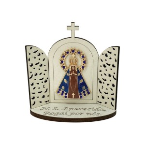 OT813558 - Oratório N. Sra. Aparecida Madeira - 10x10cm