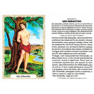 OG141451P100 - Oração São Sebastião c/ 100un. - 9,5x6,5cm