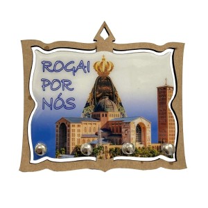 PC380593 - Porta Chaves N. Sra. Aparecida MDF Resinado- 15x13,5cm