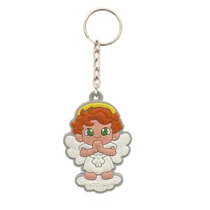 CH50790 - Chaveiro Santo Anjo Cinza Emborrachado - 11x4cm