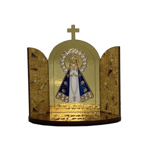 OT204050 - Oratório N. Sra. Aparecida Madeira - 10x10cm