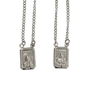 ES43025 - Escapulário de Aço Inox N. Sra. Do Carmo - 61,5x1cm (R168)