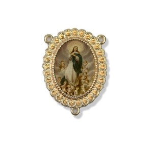 ET1955016 - Entremeio N. Sra. Imaculada Conceição Dourado Resinado 1un. - 4X3cm