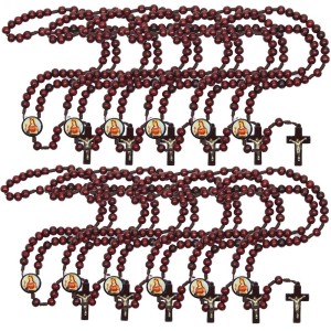 TE940269P12 - Terço Santa Bárbara Madeira c/ 12un. - 37cm