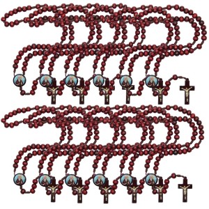 TE940431P12 - Terço São Bento Madeira c/ 12un. - 37cm