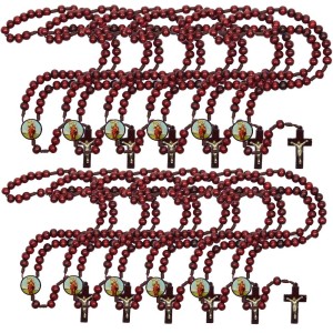 TE940481P12 - Terço São João Batista Madeira c/ 12un. - 37cm