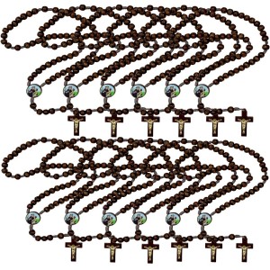 TE940550P12 - Terço Santo Antônio Madeira c/ 12un. - 37cm