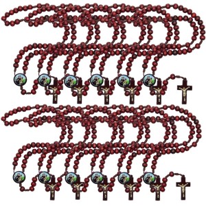 TE940551P12 - Terço Santo Antônio Madeira c/ 12un. - 37cm