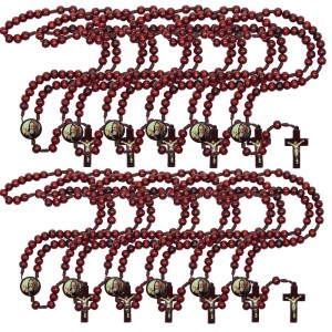 TE940561P12 - Terço Santo Expedito Madeira c/ 12un. - 37cm