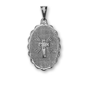 AD18200 - Medalha Brasil Rendada Níquel - 4,2x2,5cm