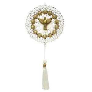 AO4101180 - Adorno Divino Espiríto Santo MDF Branco - 28x13cm
