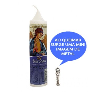 VE155142 - Vela São Rafael Arcanjo c/ Santo de Bolso - 14x3cm
