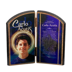 QD1987615 - Adorno de Mesa São Carlo Acutis MDF Resinado - 15x16cm