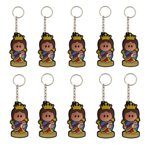 CH50006P10 - Chaveiro N. Sra. Auxiliadora Emborrachado c/ 10un. - 10x3cm