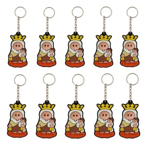 CH50013P10 - Chaveiro N. Sra. Do Carmo Emborrachado c/ 10un. - 11x3cm