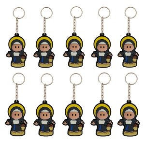 CH50019P10 - Chaveiro Santa Paulina Emborrachado c/ 10un. - 11x3,5cm