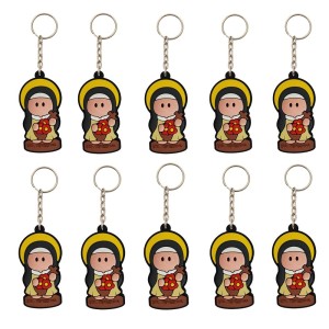 CH50023P10 - Chaveiro Santa Terezinha Emborrachado c/ 10un. - 11x3,5cm