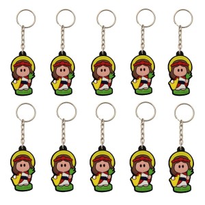 CH50028P10 - Chaveiro Santa Cecília Emborrachado c/ 10un. - 12x4cm