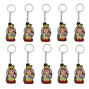 CH50034P10 - Chaveiro N. Sra. Das Mercês Emborrachado c/ 10un. - 12x3cm