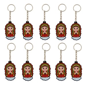 CH50042P10 - Chaveiro N. Sra. De Guadalupe Emborrachado c/ 10un. - 11x3,5cm