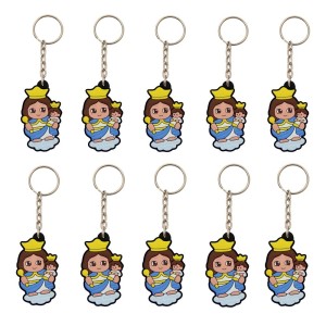 CH50044P10 - Chaveiro N. Sra. Da Ajuda Emborrachado c/ 10un. - 12x3,5cm