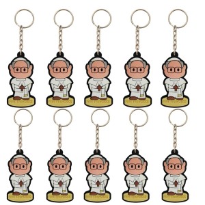 CH50424P10 - Chaveiro Papa Francisco Emborrachado c/ 10un. - 11x3cm