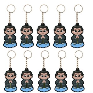 CH50437P10 - Chaveiro São João Bosco (Dom Bosco) Emborrachado c/ 10un. - 11,5x3cm