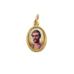 MD102242P20 - Medalha de Alumínio Oval Pequena Dourada c/ 20un. São Germain  - 1,5x1cm