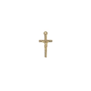 CZ891080P2 - Crucifixo Metal Dourado c/ 2un. - 2,7x1,4cm
