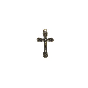 CZ891282P10 - Crucifixo Metal Ouro Velho c/ 10un. - 3,4x2cm