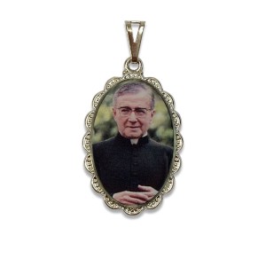 MD128561 - Medalha Padre Josemaria Escrivá Balaguer Rendada Níquel - 4,2x2,5cm