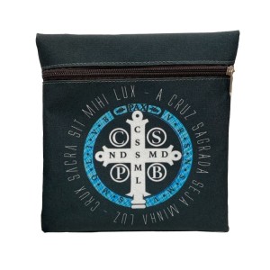 BS1930550 - Bolsa Transversal Medalha de São Bento - 19x9,5cm
