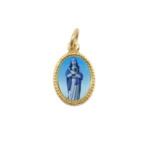 MD102082P20 - Medalha de Alumínio Oval Dourada c/ 20un. Santa Maria Madalena - 1,5x1cm  