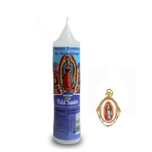 VE155110 - Vela N. Sra. de Guadalupe c/ Imagem de Bolso - 14x3cm