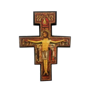 CW810182 - Crucifixo de Parede São Damião MDF - 20x14,5cm