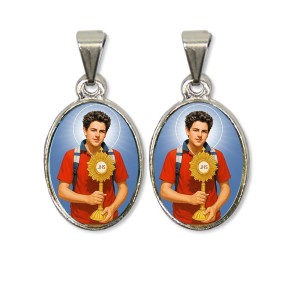 MD126429P2 - Medalha São Carlo Acutis PX Dupla Níquel c/ 2un. - 3X1,5cm