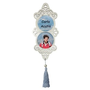 AO4102113 - Adorno São Carlo Acutis MDF Branco Resinado - 32x10,2cm