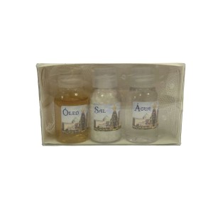 KT750653 - Kit N. Sra. Aparecida - Água Benta + Sal Grosso + Óleo 