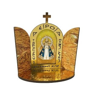 OT813650 - Oratório N. Sra. Aparecida Madeira - 14x13,5cm