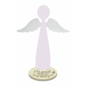 PE727022 - Pedestal Anjo Rosa - 21x11cm 