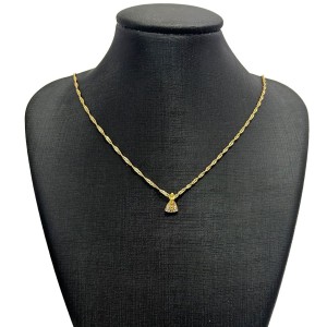 CF621000 - Colar N. Sra. Aparecida Folheado c/ Strass Branco - 45cm