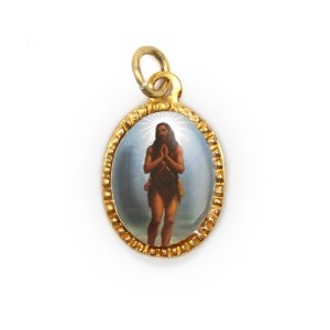 MD103227P10 - Medalha de Alumínio Oval Dourada c/ 10un. Santo Onofre - 2X1,3cm