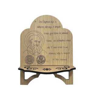 PB815000 - Porta Bíblia São Bento Madeira MDF - 29x21cm