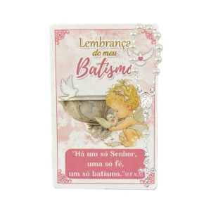 CT1410 - Cartão Lembrança do meu Batismo c/ Dezena. - 8,5x5,5cm
