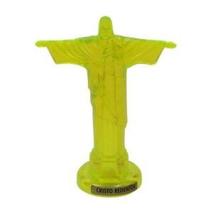 IM166181 - Imagem Cristo Redentor Acrílico Amarelo - 12x9cm