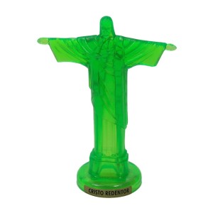 IM166182 - Imagem Cristo Redentor Acrílico Verde - 12x9cm