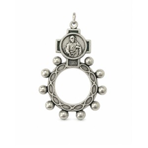 AN83258 - Dezena de Dedo N. Sra.do Carmo e Sagrado Coração de Jesus Metal - Tamanho Único 5x3,5cm